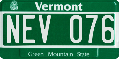 VT license plate NEV076