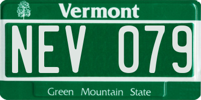 VT license plate NEV079