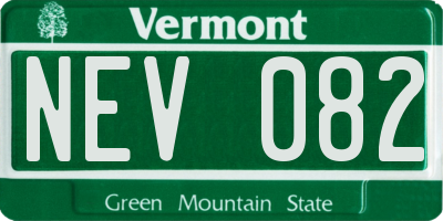 VT license plate NEV082