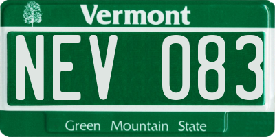VT license plate NEV083