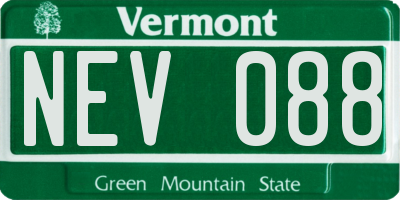 VT license plate NEV088