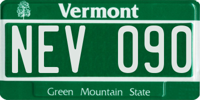VT license plate NEV090