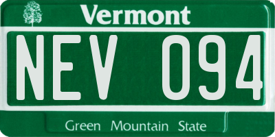 VT license plate NEV094