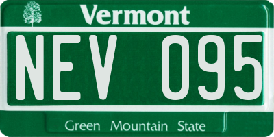 VT license plate NEV095