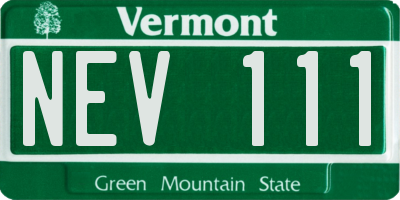 VT license plate NEV111
