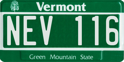 VT license plate NEV116