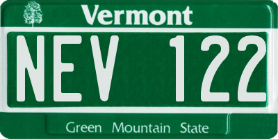 VT license plate NEV122