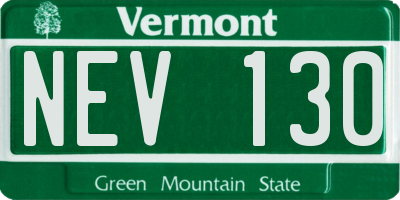 VT license plate NEV130
