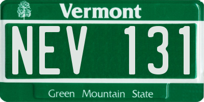 VT license plate NEV131