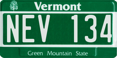 VT license plate NEV134
