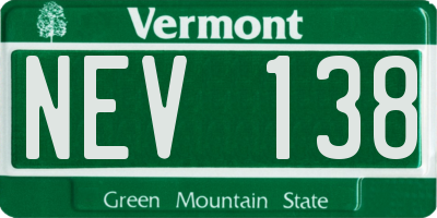 VT license plate NEV138