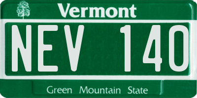 VT license plate NEV140
