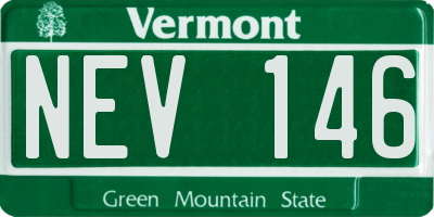 VT license plate NEV146