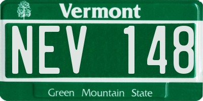 VT license plate NEV148