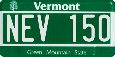 VT license plate NEV150