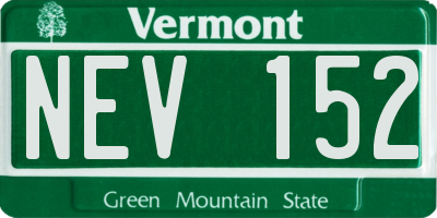 VT license plate NEV152