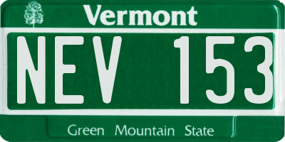 VT license plate NEV153