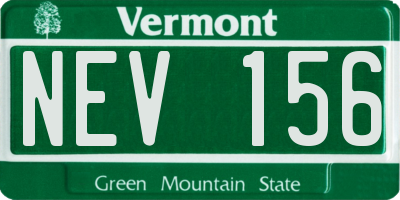 VT license plate NEV156