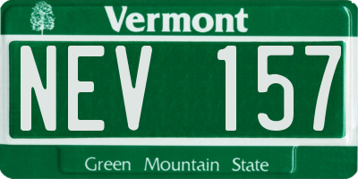 VT license plate NEV157