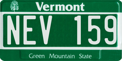 VT license plate NEV159