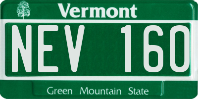 VT license plate NEV160