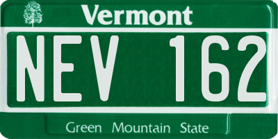 VT license plate NEV162