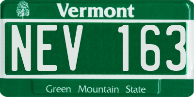 VT license plate NEV163
