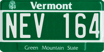 VT license plate NEV164