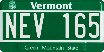 VT license plate NEV165
