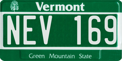 VT license plate NEV169