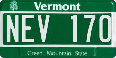 VT license plate NEV170