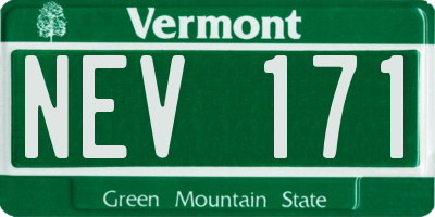VT license plate NEV171