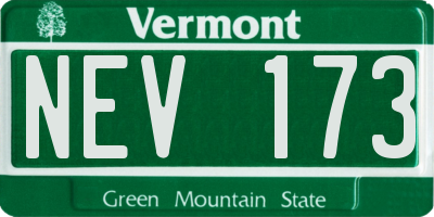 VT license plate NEV173