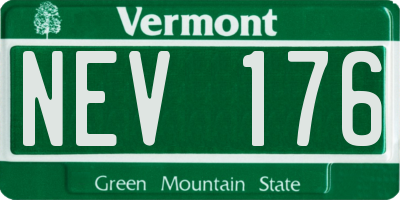 VT license plate NEV176
