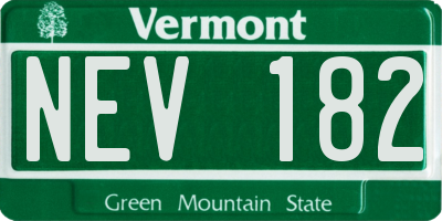 VT license plate NEV182