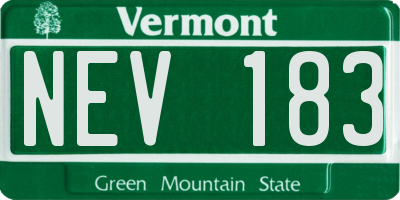 VT license plate NEV183