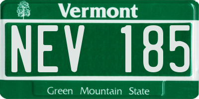 VT license plate NEV185