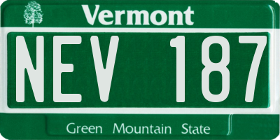 VT license plate NEV187