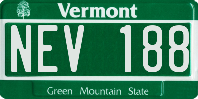 VT license plate NEV188