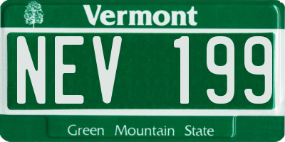 VT license plate NEV199