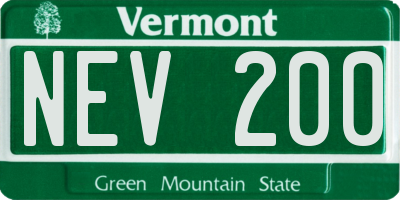 VT license plate NEV200