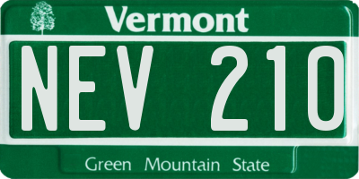 VT license plate NEV210