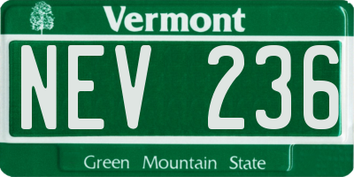 VT license plate NEV236
