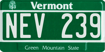 VT license plate NEV239