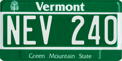 VT license plate NEV240