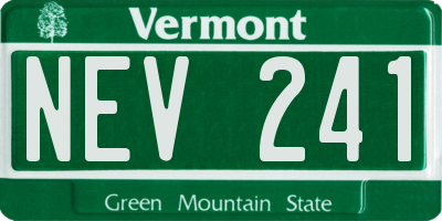 VT license plate NEV241