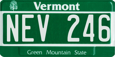 VT license plate NEV246