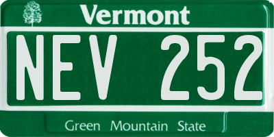 VT license plate NEV252
