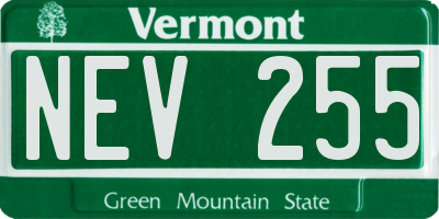 VT license plate NEV255