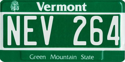 VT license plate NEV264